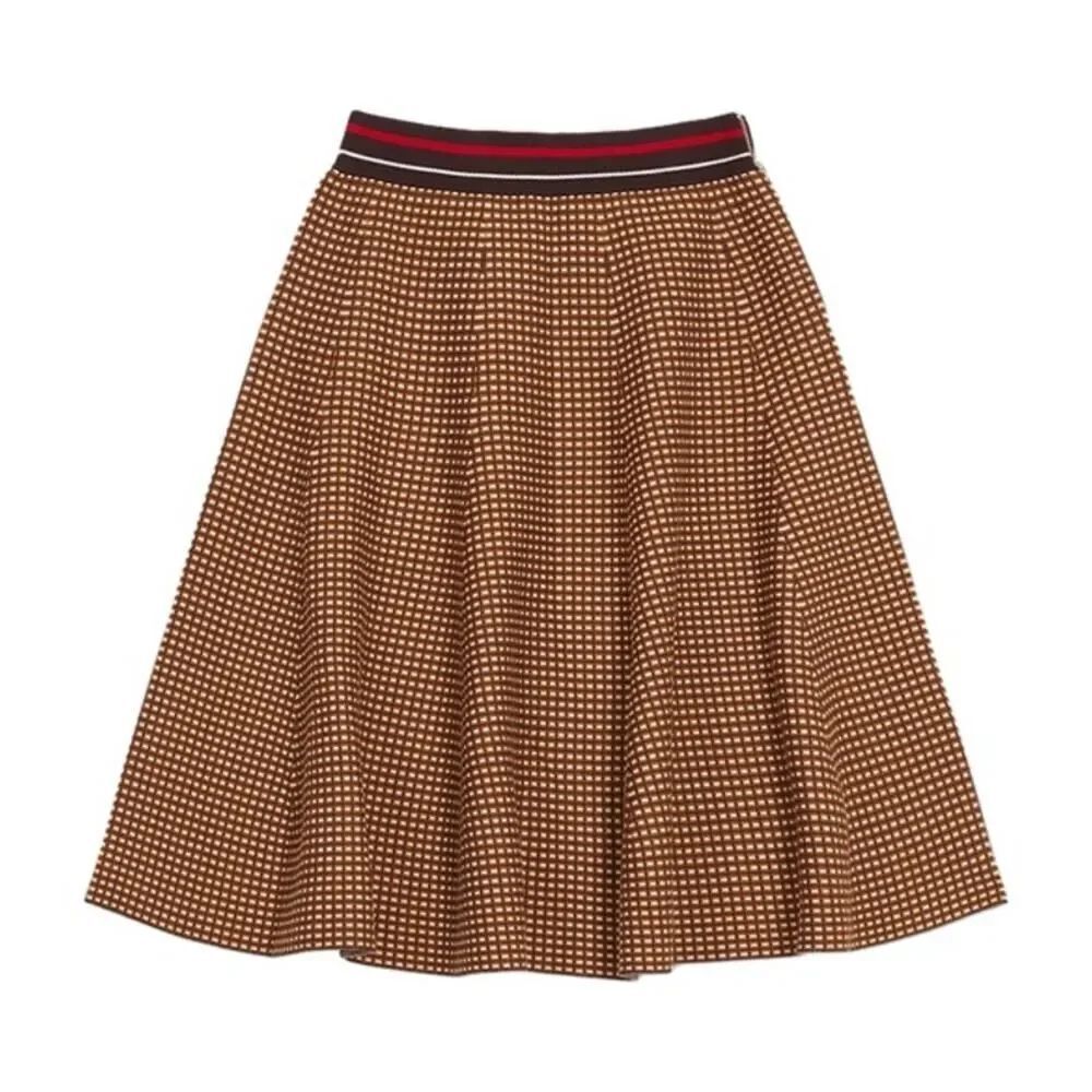 NoName is needed NONAME wool CHECK Mini FLIRT sweater SKIRT Large - Picture 3 of 6